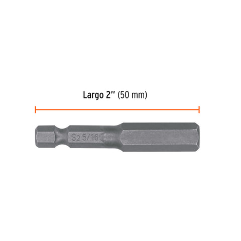 Estuche con 5 puntas hexagonales de 5/16mm largo 2', Expert | PUDE-7231 | 12654