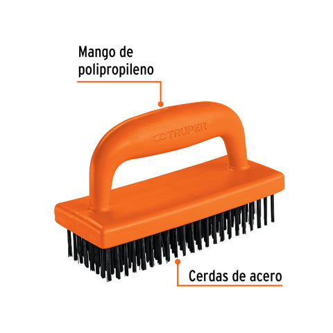 Cepillo rectangular de alambre 172 pinceles,con mango,Truper | CEA-82 | 12655