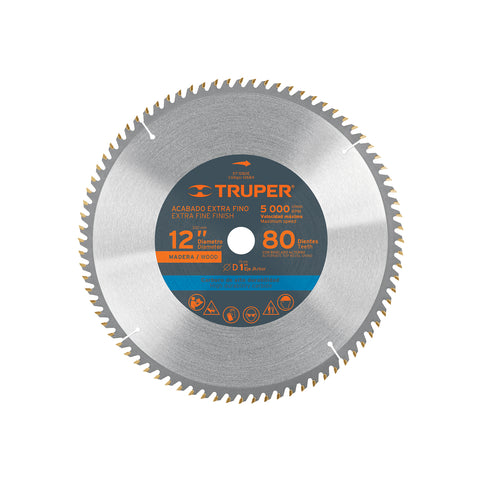 Disco sierra 12' para madera, 80 dientes centro 1', Truper | ST-1280E | 12684