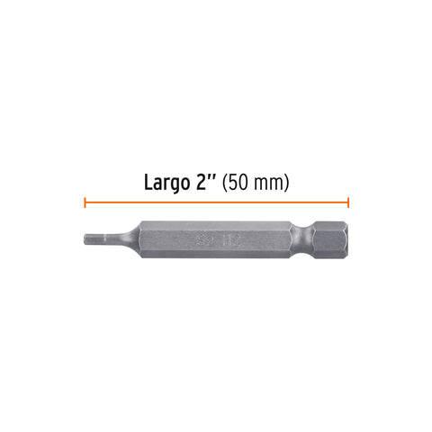 Estuche con 5 puntas hexagonales de 2 mm largo 2', Expert | PUDE-7202 | 12691