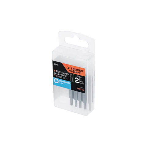 Estuche con 5 puntas hexagonales de 3 mm largo 2', Expert | PUDE-7203 | 12692