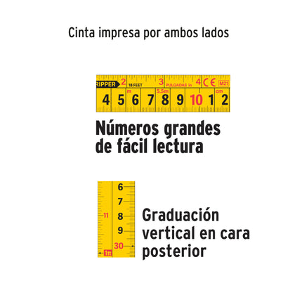 Flexómetro industrial contra impactos 8 m cinta 25 mm | FIN-8M | 12696