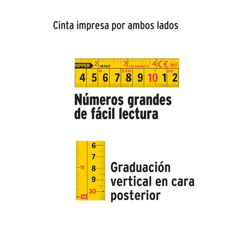 Flexómetro industrial contra impactos 8 m cinta 25 mm | FIN-8M | 12696