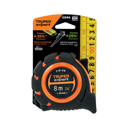 Flexómetro industrial contra impactos 8 m cinta 25 mm | FIN-8M | 12696