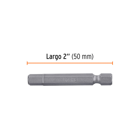 Estuche con 5 puntas hexagonales de 6 mm largo 2', Expert | PUDE-7206 | 12703