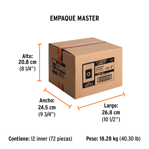Estuche con 3 puntas bristol M12 largo 3', Truper Expert | PUDE-8212 | 12711