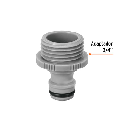 Conector 3/4' rápido macho de ABS, sistema click, Truper (CLICK-M)