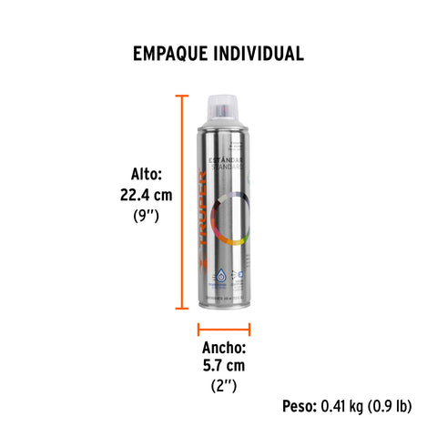 Pintura en aerosol, transparente mate, bote esbelto, 400 ml | PA-TRM | 12731