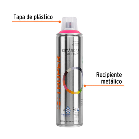 Pintura en aerosol, rosa mexicano, bote esbelto, 400 ml | PA-RM | 12734