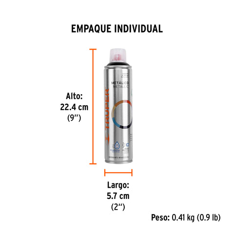 Pintura en aerosol, negro metálico, bote esbelto, 400 ml | PAM-NE | 12778