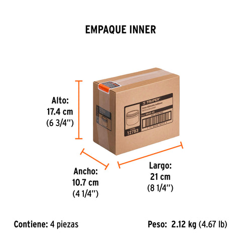 Grasa lubricante multiusos, base litio, 450 g, Truper | GRAS-45 | 12783