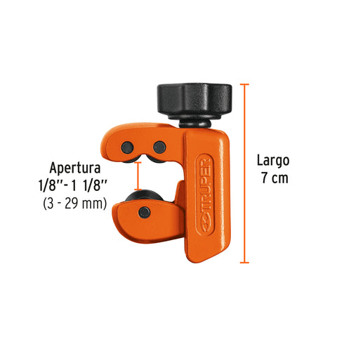 Mini cortador de tubo de cobre 1/8' a 1-1/8' cuchilla 18 mm | COT-30E | 12851