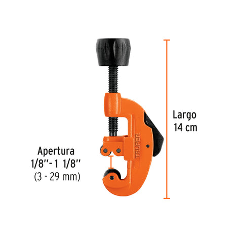 Cortador de tubo de cobre 1/8' a 1-1/8' cuchilla 17mm,Truper | COT-30 | 12853