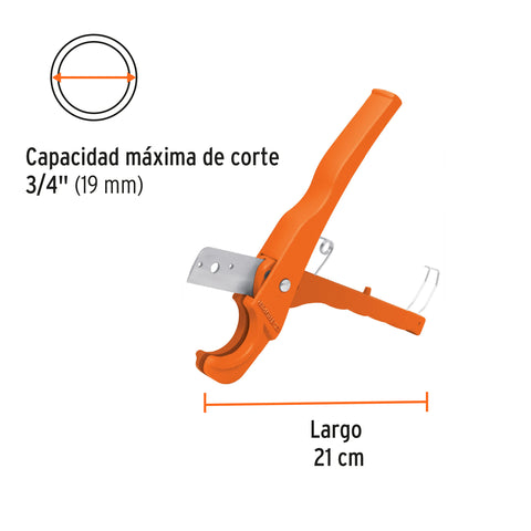 Cortador de tubo de plástico, corte 3/4' (19 mm), TRUPER | COT-PPR | 12857