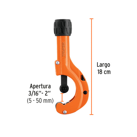 Cortador de tubo de cobre 3/16' a 2' cuchilla 18 mm, Truper | COT-50 | 12859