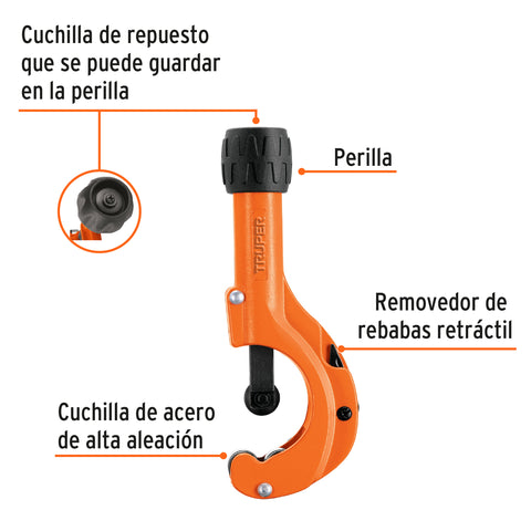 Cortador de tubo de cobre 3/16' a 2' cuchilla 18 mm, Truper | COT-50 | 12859