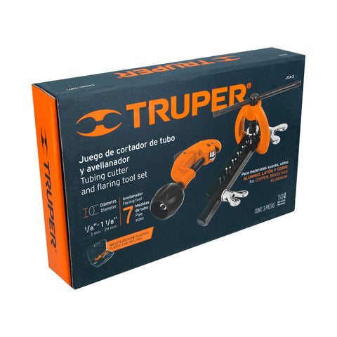 Juego de cortador de tubo y avellanador, TRUPER | JCA-3 | 12871
