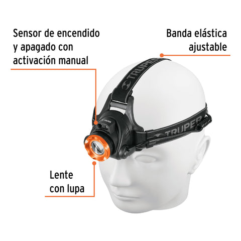 Linterna de minero LED 300 lm, recargable, TRUPER EXPERT | LI-CA-300R | 12890