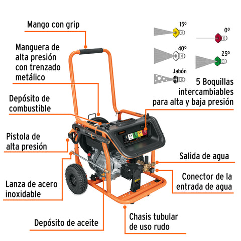 Hidrolavadora con motor a gasolina, 4000 PSI, Truper | LAGAS-4000 | 12910