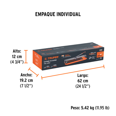 Cortador de azulejo de 16' (40 cm), Truper | CAZ-40 | 12929