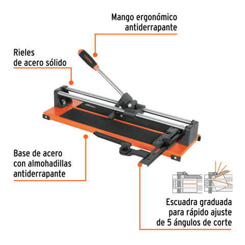 Cortador de azulejo 16' (40 cm) con baleros, Truper | CAZ-40B | 12930