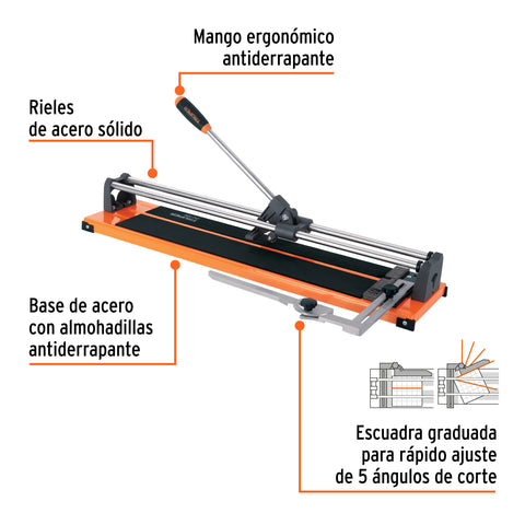 Cortador de azulejo 24' (60 cm) con baleros, Truper | CAZ-60B | 12931