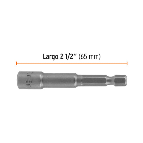 Estuche con 5 dados magnéticos de 6 mm largo 2-1/2', Expert | PUDE-9006 | 12946