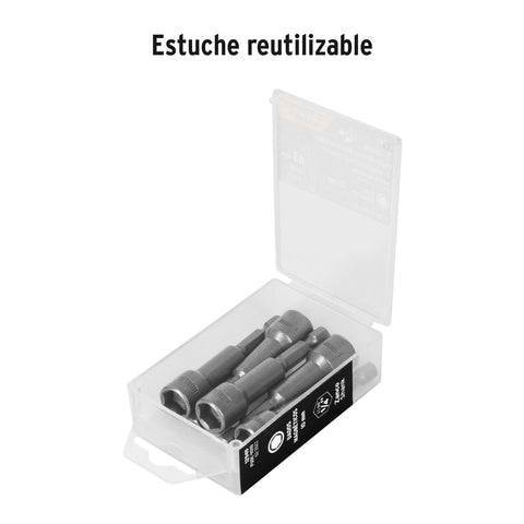Estuche con 5 dados magnéticos de 10 mm largo 2-1/2', Expert | PUDE-9010 | 12949