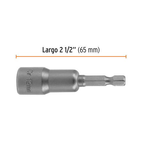 Estuche con 5 dados magnéticos de 12 mm largo 2-1/2', Expert | PUDE-9012 | 12955