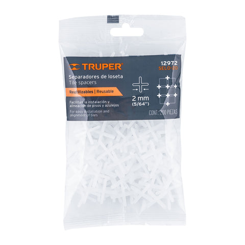 Bolsa con 200 separadores de 2 mm de losetas, TRUPER | SELO-20 | 12972
