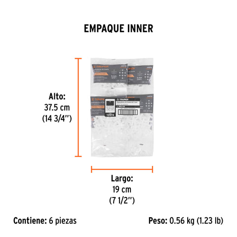Bolsa con 100 separadores de 5 mm de losetas, TRUPER | SELO-50 | 12974