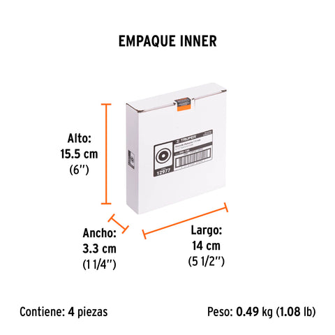 Disco de diamante de 4-1/2' x 1.6 mm, rin continuo, TRUPER | DID-145 | 12977