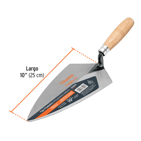 Cuchara para albañil 10' forjada tipo Filadelfia, TRUPER | CT-10 | 12992