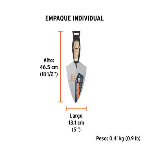 Cuchara para albañil 11' forjada tipo Filadelfia, TRUPER | CT-11 | 12993