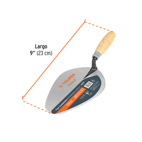 Cuchara para albañil 9' forjada tipo Guadalajara, TRUPER | CT-9G | 12994