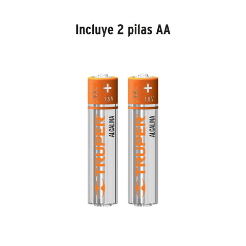 Linterna plástica 1 LED 80 lm con 2 pilas AA, Truper | LIPLA-80 | 13018