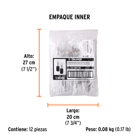 Bolsa con 2 carbones de repuesto para LIRO-5N, TRUPER | CB-LIRO-5N | 13046