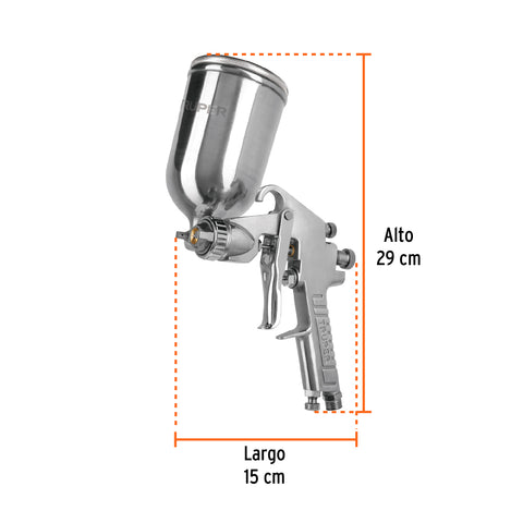 Pistola para pintar LVMP vaso aluminio, 2 mm, TRUPER | PIPI-422 | 13060
