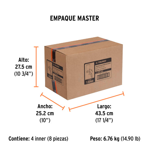 Pistola para pintar LVMP vaso aluminio, 2 mm, TRUPER | PIPI-422 | 13060