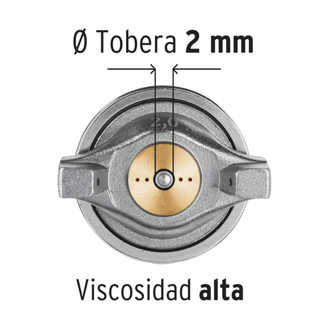 Pistola para pintar LVMP vaso aluminio, 2 mm, TRUPER | PIPI-422 | 13060