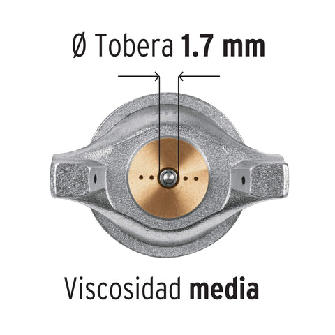 Pistola para pintar LVMP vaso aluminio, 1.7 mm, TRUPER | PIPI-421 | 13061