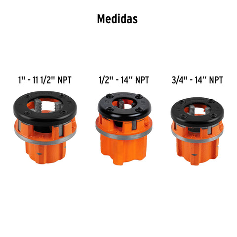 Juego de 4 tarrajas para tubo de 1/2' a 1', Truper | TA-850 | 13070