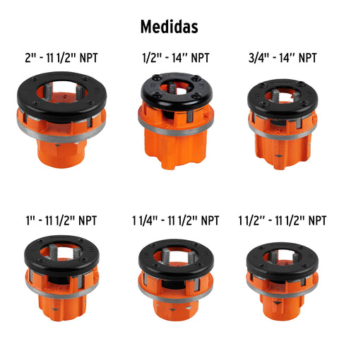 Juego de 9 tarrajas para tubo de 1/2' a 2', Truper | TA-851 | 13071