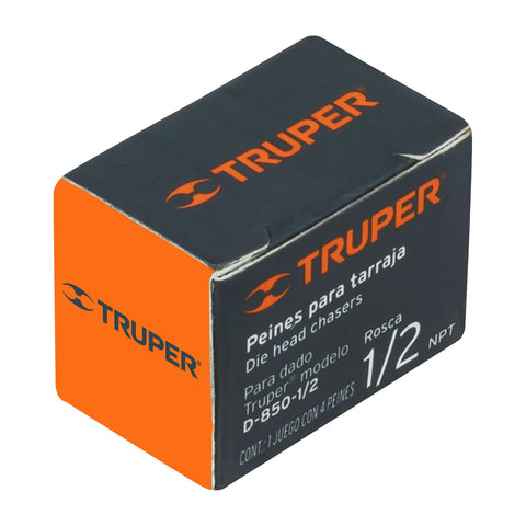 Juego de 4 peines 1/2' para tarrajas TA-850 y TA-851, Truper | P-850-1/2 | 13075