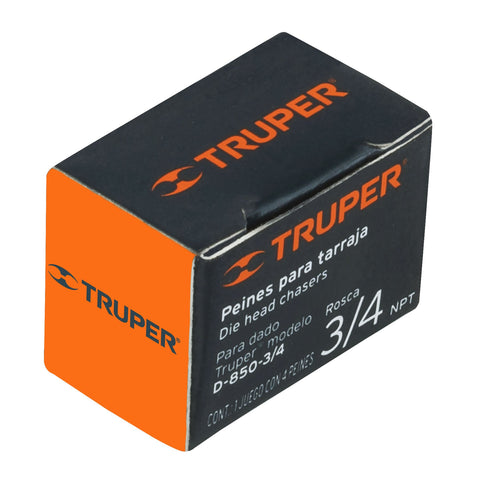 Juego de 4 peines 3/4' para tarrajas TA-850 y TA-851, Truper | P-850-3/4 | 13077
