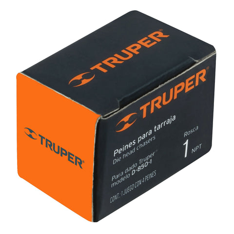Juego de 4 peines 1' para tarrajas TA-850 y TA-851, Truper | P-850-1 | 13079