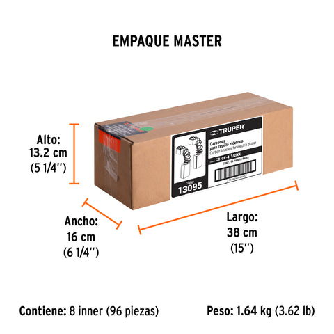 Bolsa con 2 carbones de repuesto para CEPEL-4-1/2NX, TRUPER | CB-CE-4-1/2NX | 13095