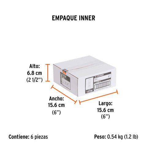 Chiflón 3' de latón maquinado para manguera, Truper | CHMA-3 | 13130