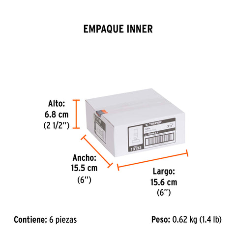 Chiflón 3-1/2' de latón maquinado para manguera, Truper | CHMA-3.5 | 13133