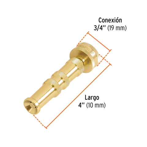Chiflón 4' de latón maquinado para manguera, Truper | CHMA-4 | 13136
